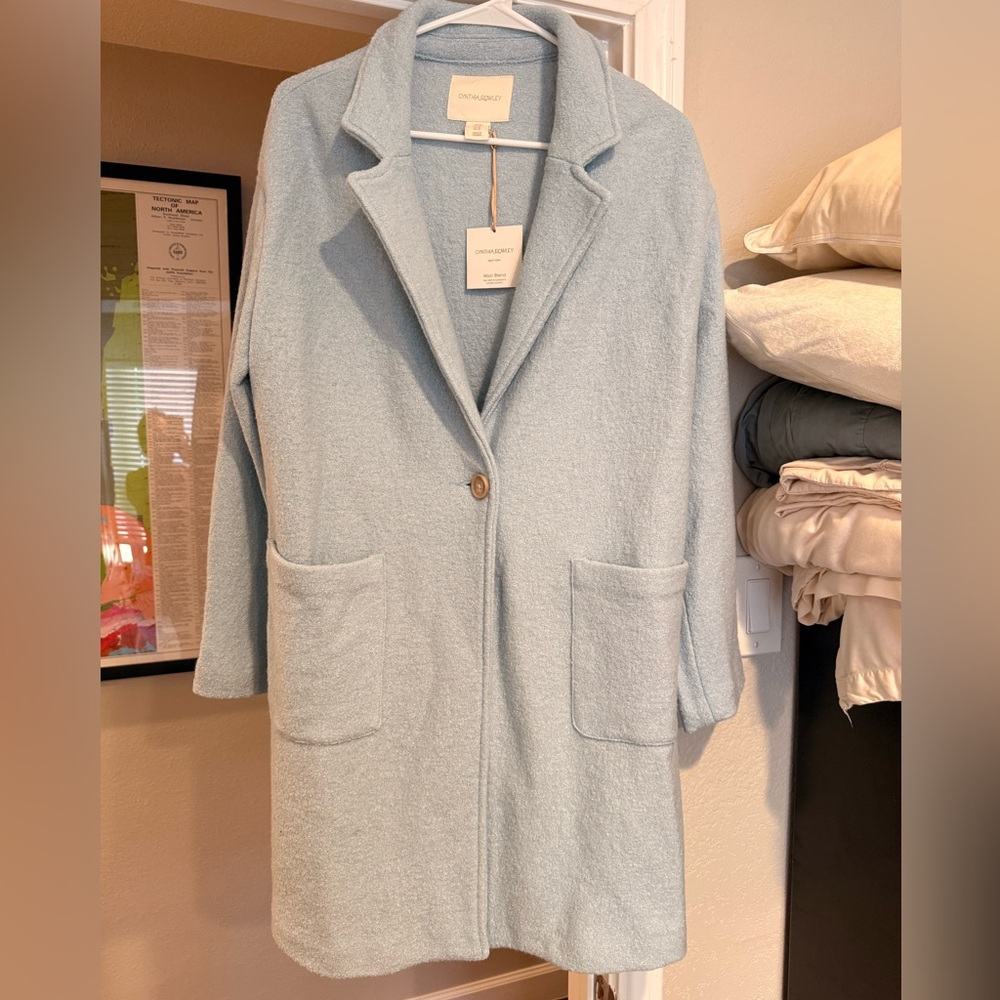 Cynthia Rowley Sky Blue Wool Blend Jacket